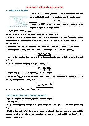 Lý thuyết và bài tập Vật lý Lớp 11 - Chuyên đề 3: Điện thế - Hiệu điện thế (Có lời giải)