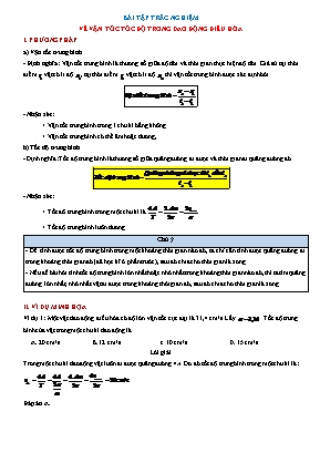 Bài tập trắc nghiệm Vật lý 12: Vận tốc tốc độ trong dao động điều hòa (Có lời giải)