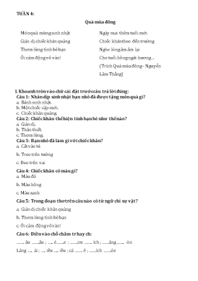 Phiếu bài tập cuối tuần môn Tiếng Việt 2 (Kết