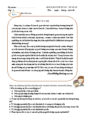 Phiếu bài tập cuối tuần môn Tiếng Việt Lớp 2 (Sách Cánh diều) - Tuần 18 (Có đáp án)