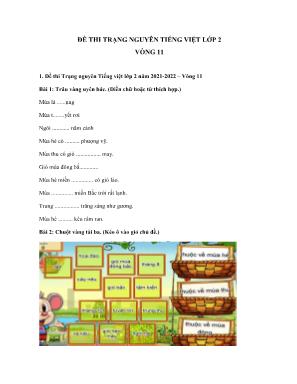 Đề thi trạng nguyên môn Tiếng Việt Lớp 2 - Vòng 11