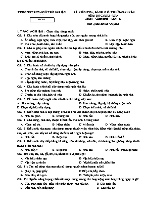 Đề kiểm tra, đánh giá thường xuyên môn Công n