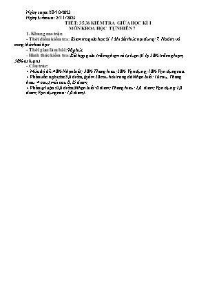 Đề kiểm tra giữa kì I môn Khoa học tự nhiên Lớp 7 (Chân trời sáng tạo) - Năm học 2023-2024 - Trường PTDTBT THCS Phìn Ngan (Có đáp án)