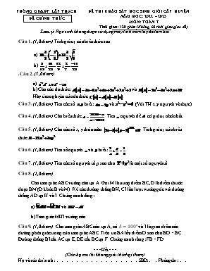 Đề thi khảo sát học sinh giỏi cấp huyện môn Toán Lớp 7 (Kết nối tri thức và cuộc sống) - Năm học 2022-2023 (Có đáp án)