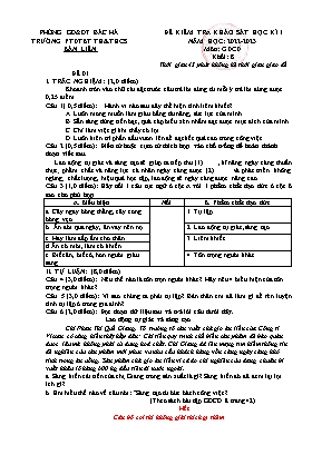 2 Đề kiểm tra cuối học kì I Giáo dục công dân
