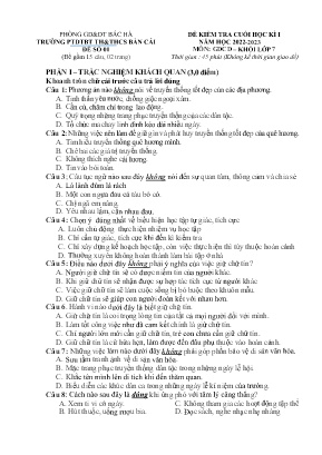 2 Đề kiểm tra cuối học kì I môn Giáo dục công