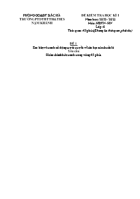 2 Đề kiểm tra Hoạt động trải nghiệm hướng ngh