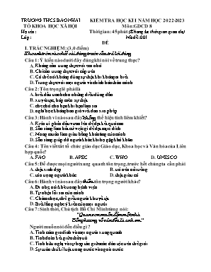 2 Đề kiểm tra học kì I Giáo dục công dân 8 - 