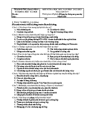 2 Đề kiểm tra học kì I Giáo dục công dân 9 - 