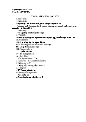 2 Đề kiểm tra học kì I Hóa học 8 - Năm học 20