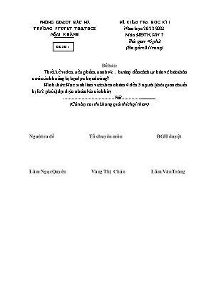 2 Đề kiểm tra học kì I Hoạt động trải nghiệm 