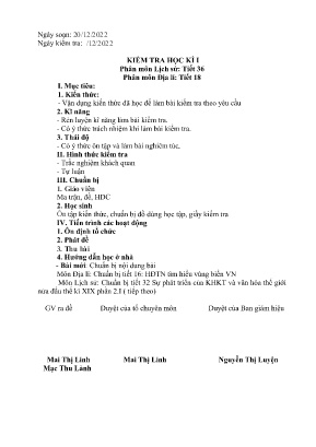 2 Đề kiểm tra học kì I Lịch sử và Địa lí 8 - Năm học 2022-2023 - Trường PTDTBT THCS Cốc Lầu (Có đáp án + Ma trận)