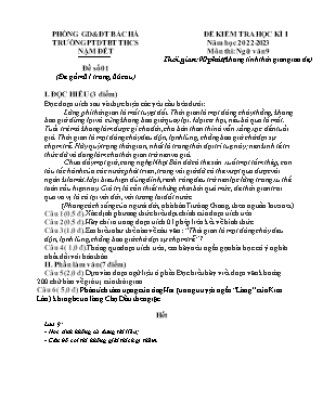 2 Đề kiểm tra học kì I Ngữ Văn 9 - Năm học 2022-2023 - Trường PTDTBT THCS Nậm Đét (Có đáp án) 2 Đề kiểm tra học kì I Ngữ Văn 9 - Năm học 2022-2023 - Trường PTDTBT THCS Nậm Đét (Có đáp án)