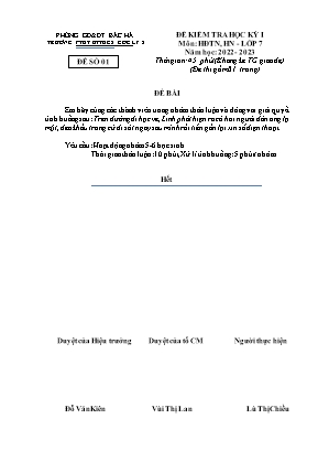 2 Đề kiểm tra học kỳ I Hoạt động trải nghiệm hướng nghiệp 7 - Năm học 2022-2023 - Trường PTDTBT THCS Cốc Ly 2 (Có đáp án)