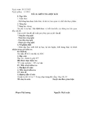 2 Đề kiểm tra khảo sát học kì I Công nghệ 6 -