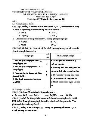 2 Đề thi học kì I Hóa học 9 - Năm học 2022-2023 - Trường PTDTBT THCS Lùng Cải (Có đáp án + Ma trận)