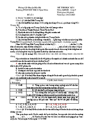 2 Đề thi học kì I Khoa học xã hội 9 - Năm học