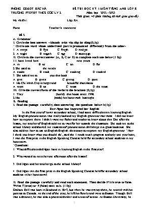2 Đề thi học kì I Tiếng Anh 8 - Năm học 2022-