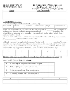 2 Đề thi học kì I Tiếng Anh 9 - Năm học 2022-