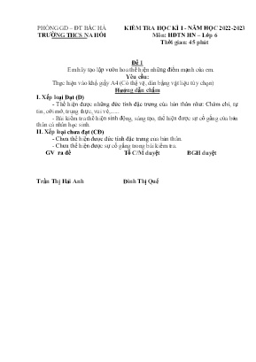 3 Đề kiểm tra học kì I Hoạt động trải nghiệm hướng nghiệp 6 - Năm học 2022-2023 - Trần Thị Hải Anh