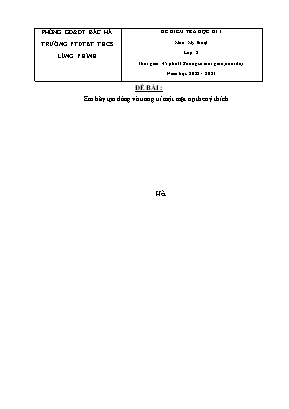 Đề kiểm học kì I Mĩ thuật 8 - Năm học 2022-20