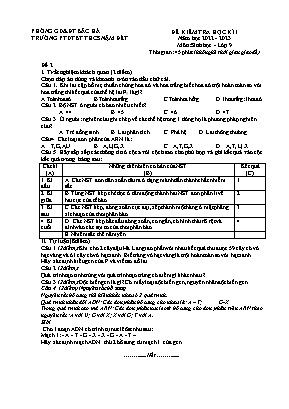 Đề kiểm tra chất lượng học kỳ I Sinh học 9 - Đề 2 - Năm học 2022-2023 - Trường PTDTBT THCS Nậm Đét (Có đáp án + Ma trận)