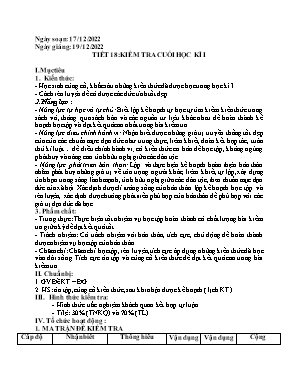 Đề kiểm tra học kì I Giáo dục công dân 8 - Năm học 2022-2023 Trường PTDTBT TH&THCS Tả Củ Tỷ 2 (Có đáp án + Ma trận)