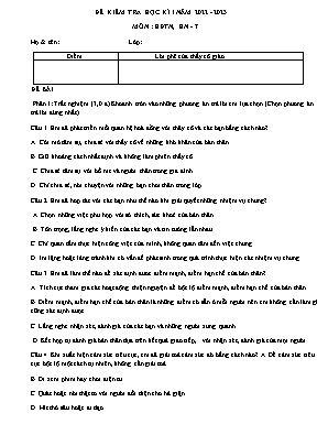 Đề kiểm tra học kì I Hoạt động trải nghiệm hướng nghiệp 7 - Năm học 2022-2023 (Có đáp án)