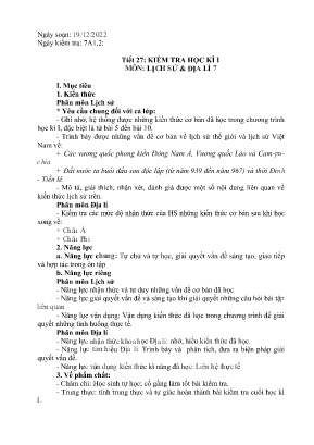 Đề kiểm tra học kì I Lịch sử và Địa lí Lớp 7 - Năm học 2022-2023 - Trường PTDTBT THCS Cốc Lầu (Có đáp án + Ma trận)