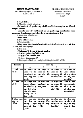 Đề kiểm tra học kì I Mĩ thuật 9 - Năm học 202