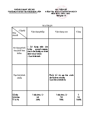 Đề kiểm tra học kì I Tin học 9 - Đề 2 - Năm h