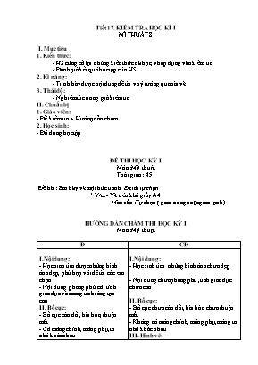 Đề thi học kì I Mĩ thuật Lớp 8