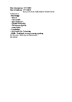 File nghe + 2 Đề kiểm tra học kì I Tiếng Anh 6 - Năm học 2022-2023 - Trường PTDTBT TH&THCS Nậm Khánh (Có đáp án + Ma trận)