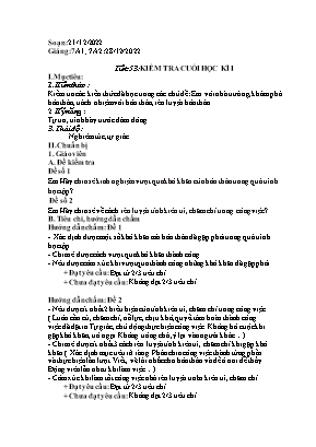 Giáo án Hoạt động trải nghiệm hướng nghiệp 7 - Tiết 53: Kiểm tra cuối học kỳ II - Năm học 2022-2023