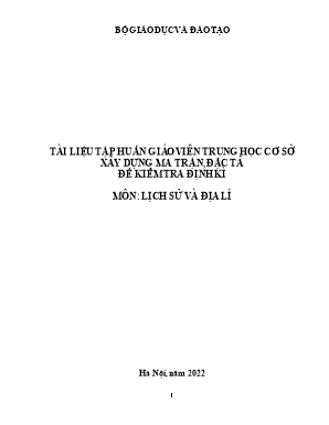 Tài liệu tập huấn giáo viên trung học cơ sở x